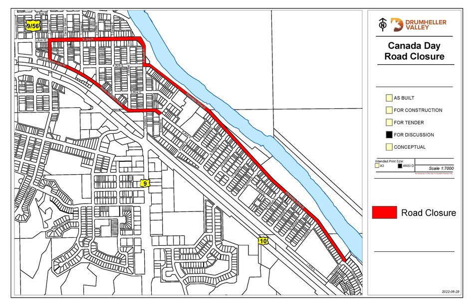 Temporary road closure for the Canada Day Parade