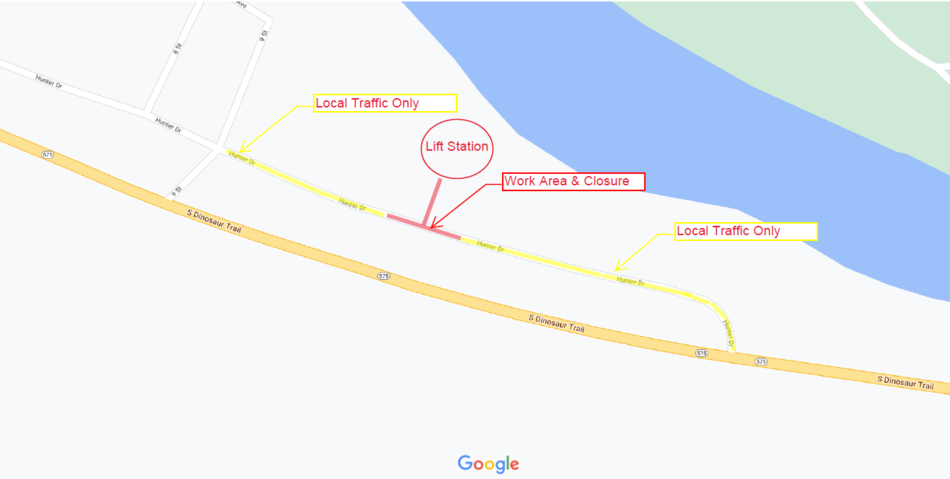 Temporary road closure in Nacmine